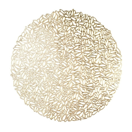 

Pressed Vinyl Metallic Round Decorative Metalic Placemat or Charger for Holiday Party Wedding 15 Round