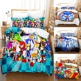 thumbnail image 2 of Juegos de cama tamaño king de Sonic The Hedgehog, funda de edredón con estampado 3D de dibujos animados de anime y funda de almohada, funda de edredón para dormitorio, juego de cama, 2 of 5