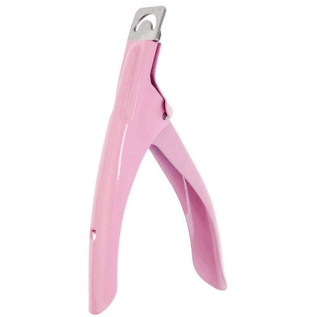 FD Acrylic Nail Clipper, Professional False Nail Cutter Fake Nail Clippers Nail Tip Trimmers U-Shaped Nail Scissors for Artificial Nail Manicure Pedicure Sharp Nail Art Tool Home DIY Use (Pink B)