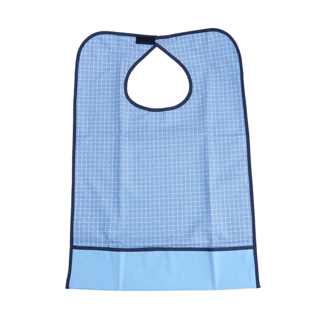 Shisuyan Bavoir Imperméable à Double Couche Lavable en Machine pour Adultes Protecteur de Repas avec Ramasse-Miettes Fixe