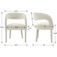thumbnail image 6 of Guyou Modern Dining Chairs Set of 2, Velvet Upholstered Barrel Kitchen Chairs with Open Back, Lovely Dresser Chair, Comfy Dining Side Chairs for Dining Room Bedroom Living Room, White, 6 of 9