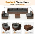 thumbnail image 4 of Techmilly Patio Furniture Sets, Modular Rattan Outdoor Patio Sectional Furniture Sofa Set, Wicker Patio Conversation Set for Backyard,9PCS, 4 of 7