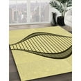 thumbnail image 3 of Ahgly Company Tapis d'Intérieur Lavable en Machine Carré Transitionnel Jaune Soleil, 6 Pieds Carré, 3 of 7