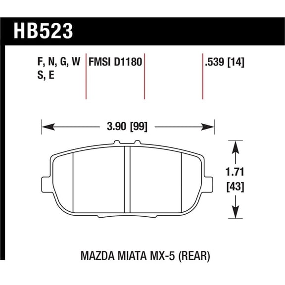 Hawk 2006-2006 Mazda MX-5 Miata Club Spec HPS 5.0 Rear Brake Pads