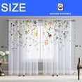 thumbnail image 5 of Floral Sheer Curtains for Living Room 63 inch Length 2 Panels Set Elegant Butterfly Spring Flower Printed Window Curtain Chiffon Drapes for Bedroom, 5 of 6