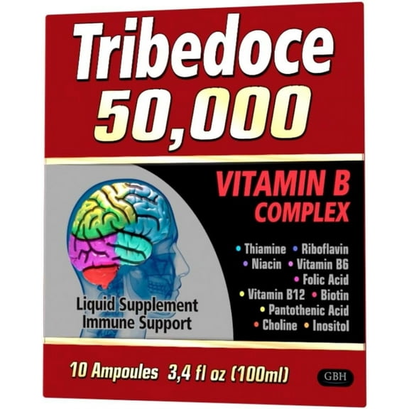 Tribedoce 50,000 Vitamin B Complex (3.4 Fl Oz)- Immune Support| Non-GMO| Gluten Free