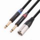 thumbnail image 2 of Dual 6.35mm 1/4 In to XLR Male Y Splitter Cable,3Pin XLR Male to Dual 6.35mm Plug Audio Microphone C, 2 of 5