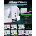 thumbnail image 3 of Upgraded RGB Cooling Fan Charging Station for Xbox Series S Console & Controller,Dual Charger Dock and Cooler System Stand with 15 Colorful Light Modes Accessories with 2*1400mAH Rechargeable Battery, 3 of 9