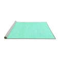 thumbnail image 2 of Ahgly Company Machine Washable Indoor Square Solid Turquoise Blue Modern Area Rugs, 3' Square, 2 of 4