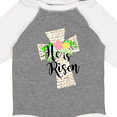 thumbnail image 4 of Inktastic He is Risen Cross with Script and Flowers Boys or Girls Long Sleeve Baby Bodysuit, 4 of 5