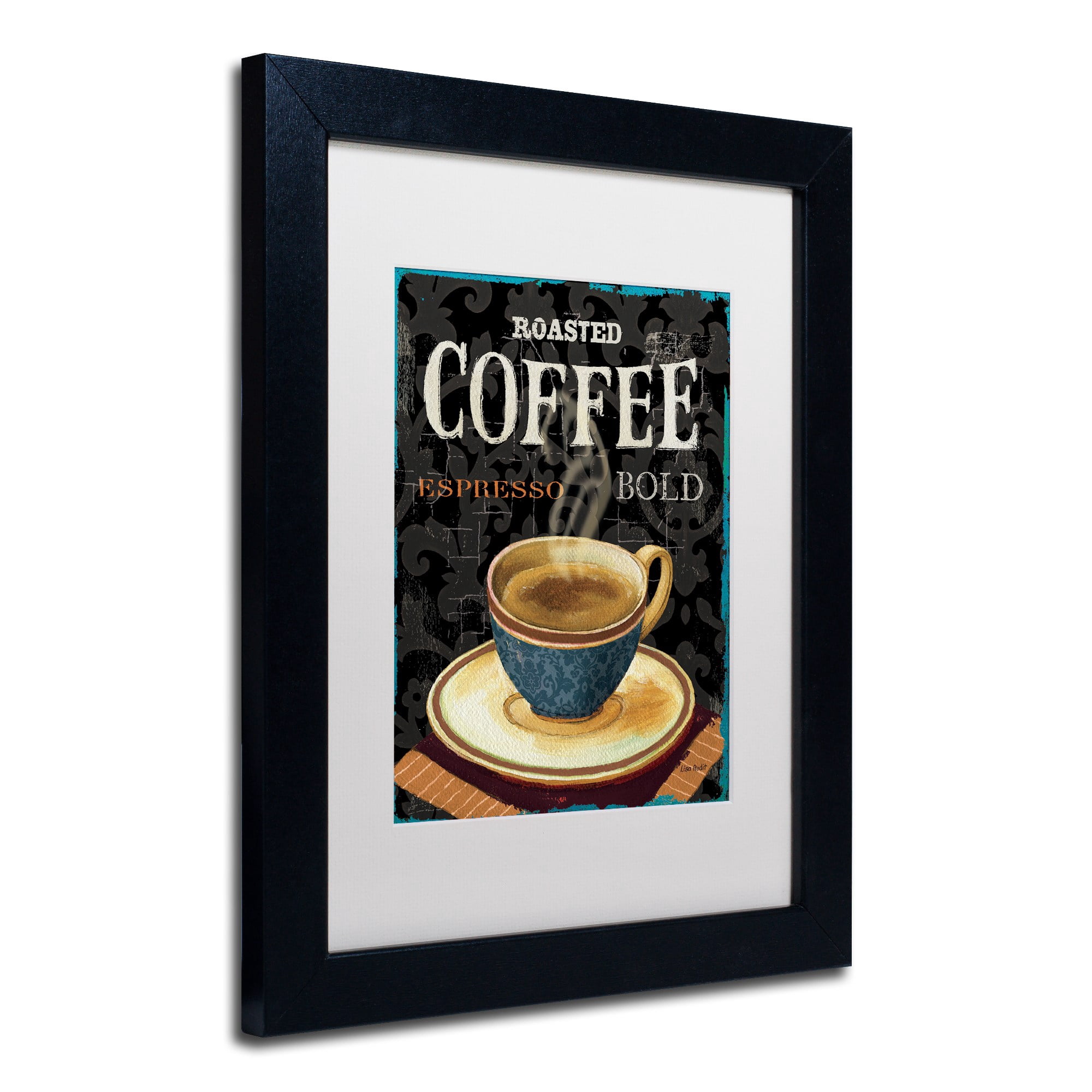Trademark Fine Art "Today's Coffee IV" Canvas Art by Lisa Audit, White Matte, Black Frame