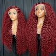 thumbnail image 3 of Wine red small curly wig hot sale front lace small curly long curly full head wig, 3 of 10