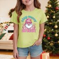 thumbnail image 2 of sdbrld Girls' Tees Tops, Kids Christmas Gifts Short Sleeved Cute Graphic Shirts for Holiday Clothing Light Green Sizes 3-4 Years, 2 of 5