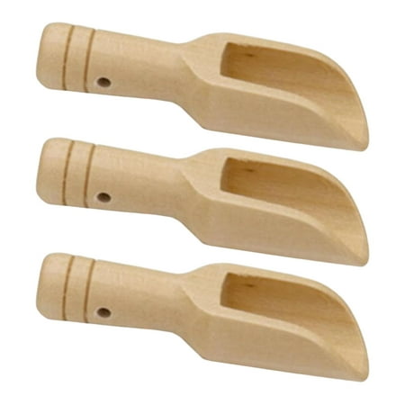 

3x Mini Wooden Spoon Mini Bath Spoon Short Handle Candy Spoon for 75mm