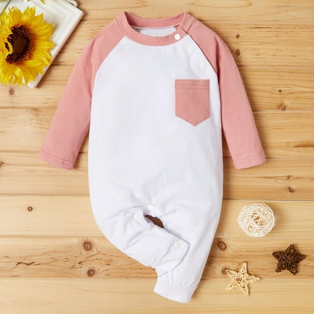 

Hunpta Newborn Infant Baby Girls Boys Long Sleeve Pocket Solid Bodysuit Romper Jumpsuit