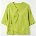 thumbnail image 4 of Neewe Women's Fashion 3/4 Sleeve Shirts, Plain V Neck Casual Pullover Tops Blouses with Spring Fall, 4 of 5