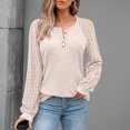 thumbnail image 3 of SUNBS Womens Tops Hollow-Out Lace Crewneck Blouses Fashion Casual Long Sleeve Shirts, 3 of 8