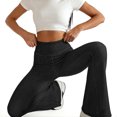 thumbnail image 3 of Women’s High Waist Elastic Jeans, Pull on Casual Flared Leggings, Skinny Denim Pants with Double Pockets, 3 of 9