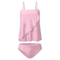 thumbnail image 4 of Strapless Tankini Swimsuits for Women 2 Piece Bandeau Blouson Swim Top with Bikini Bottom Tummy Control Bathing Suits, 4 of 7