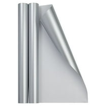 JAM Paper Matte Wrapping Paper, 52.6 Sq ft Total (17 in x 18 Ft Each), Silver Foil, 2 Rolls