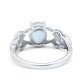 thumbnail image 6 of Solitaire Oval Celtic Ring Lab Created White Opal 925 Sterling Silver Size 6, 6 of 6
