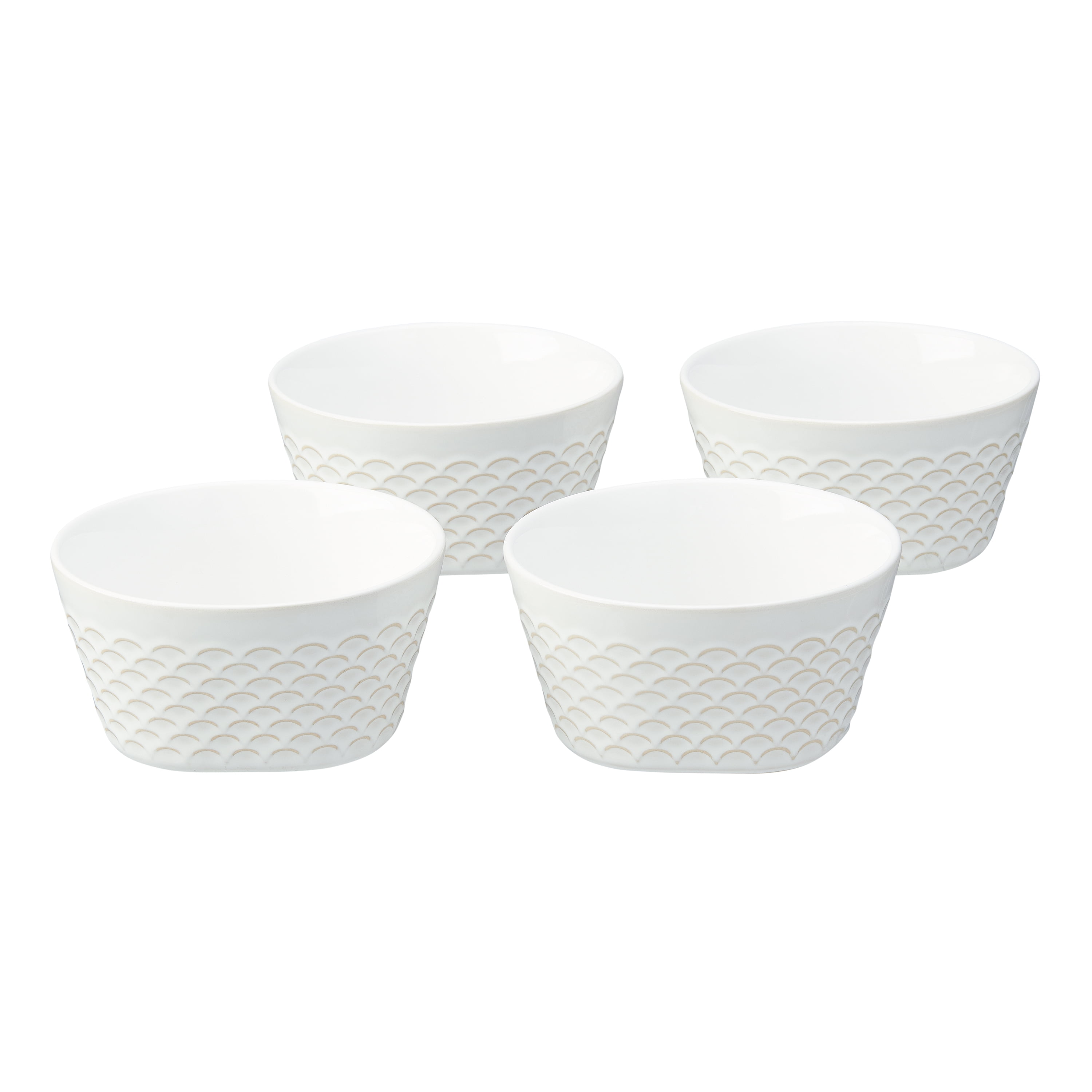 4 Home & Garden Party Stoneware Collection Square Scalloped Snack Plates ~ NEW 4 Home & Garden Party Stoneware Collection Square Scalloped Snack Plates ~ NEW