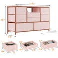 thumbnail image 4 of Garvee 8-Drawer TV Stand with LED Light for 55" TV, Dresser Chest of Drawers for Bedroom Living Room，Wood Top & Fabric Drawer Storage Organizer with Power Outlet for Entryway, Pink, 4 of 9