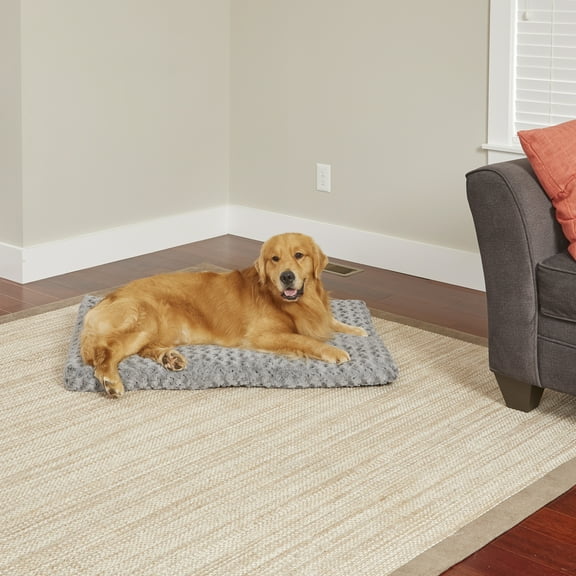 MidWest Quiet Time Dog Bed & Crate Mat, Deluxe Ombre Swirl, 42", Gray