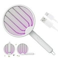 thumbnail image 1 of Matamoscas eléctrico plegable, raqueta exterminadora de mosquitos recargable, lámpara trampa para mosquitos con luz violeta, diseño de mango giratorio, 1 of 7