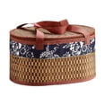 thumbnail image 1 of Cesta tejida de bambú, cesta para almacenar alimentos, asas dobles, cesta multiusos tejida a mano con asa para regalo, cesta para envolver marrón L, 1 of 9