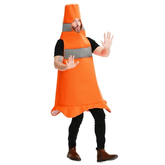 Seasons Construction Cone Costume for Adult, Black Light Responsive, Funny Halloween Costumes