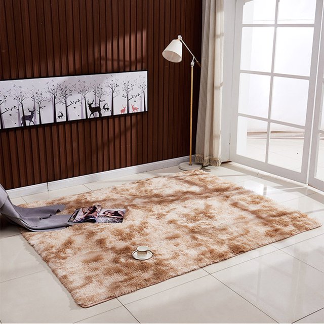 Zootealy Ultra Soft Tie-Dye Style Gradient Color Carpet Floor Bedroom Mat Rectangle Shape Fluffy Rug for Living Room Bedroom Balcony Hallway Mat