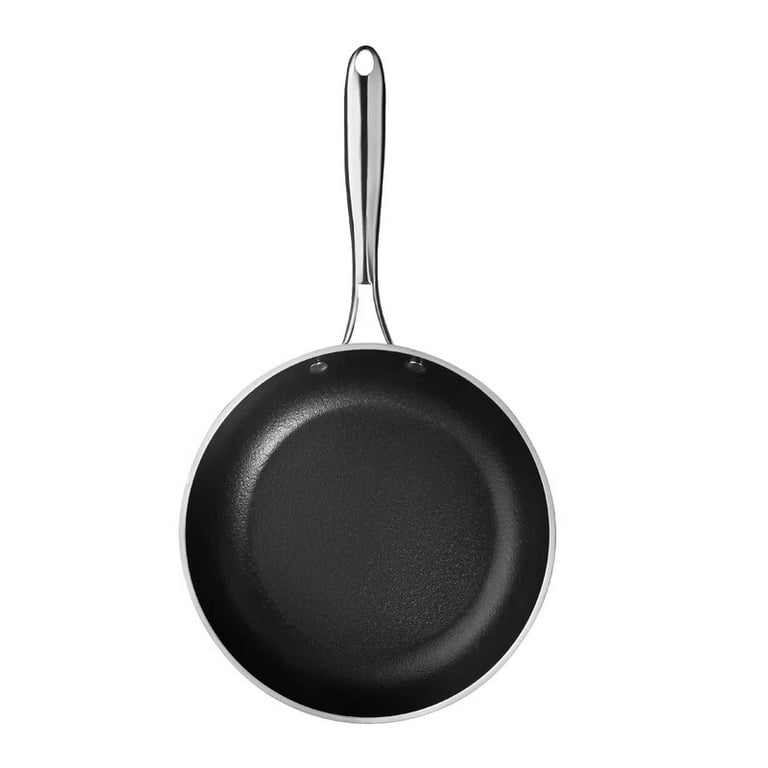 Gotham Steel gotham steel stainless steel 2 pack frying pan set premium  copper nonstick frying pans- tri-ply bonded, coated with titanium