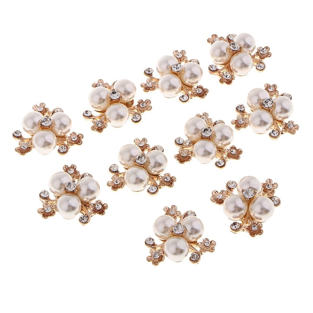 10 Piezas Abalorios Perlas Flores Cristal Decorativos para Joyería con Aleación y Perlas Sintéticas Adecuados para Vestidos de Novia Tocados Bolsos