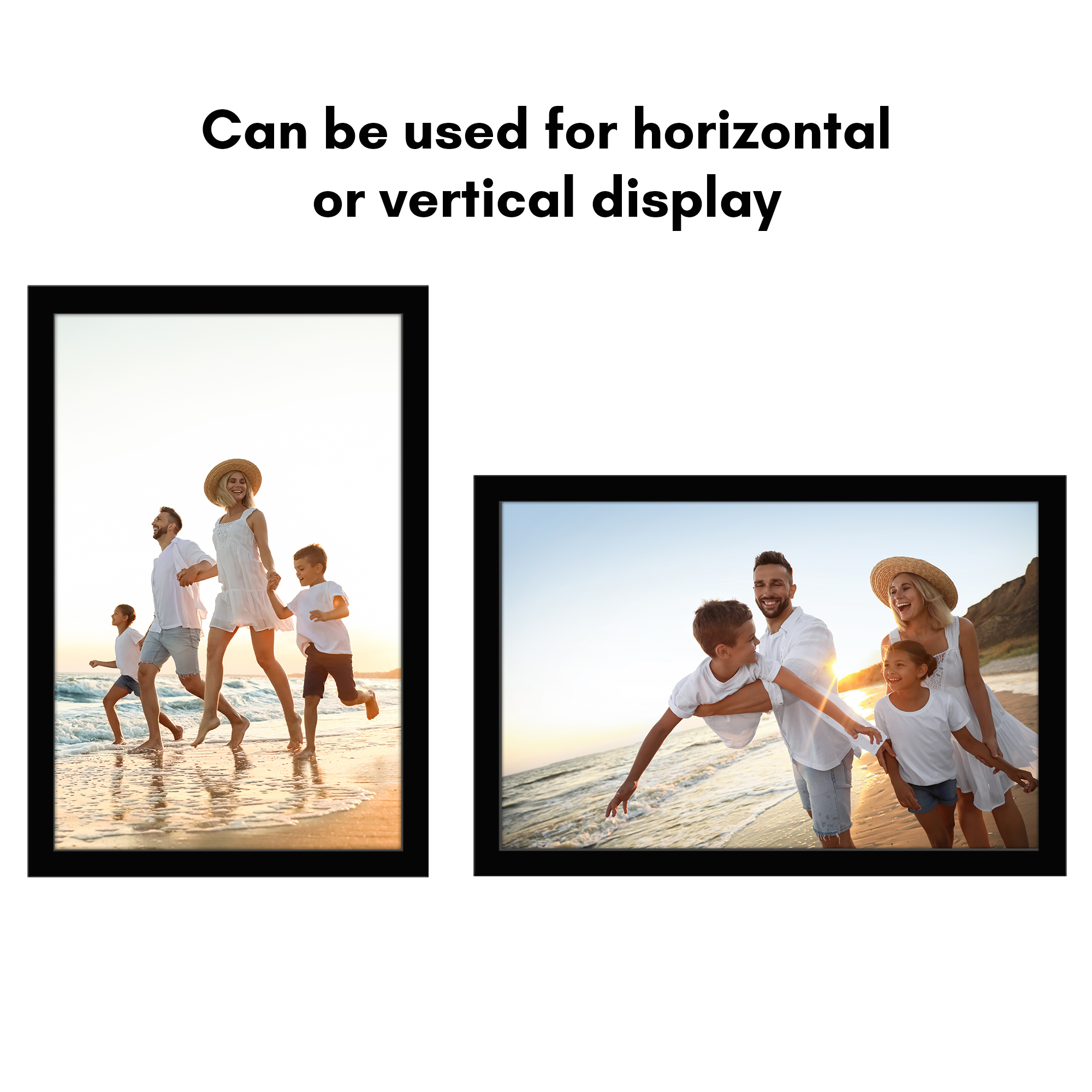 Americanflat 11x17 Picture Frame with Shatter-Resistant Glass 2 Pack Signature Collection Gallery - Black