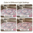 thumbnail image 7 of ODIKA 2'x3' Ultra-Soft Accent Mat, Mauve Vintage Distressed Damask Boho Frame Scroll Border Trellis None Washable, Bare feet friendly, Easy Care Indoor rug for Bedside, Footrest, 7 of 7