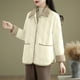 thumbnail image 5 of Chaquetas y abrigos casuales de manga larga sin capucha para mujer, chaqueta informal holgada con solapa y botones, de moda, de poliéster., 5 of 5