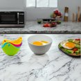 thumbnail image 3 of Silicone Egg Poacher Cups - Stackable Space Saving Design with Food-Grade Silicone, 4pc Set in Brilliant Colors for Microwave and Stovetop Poach Egg Use, 3 of 6