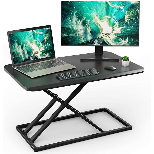 uyoyous 24" Standing Desk Converter with Adjustable Height Monitor