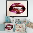 thumbnail image 3 of Designart 'Close-Up Of Purple Female Lips' Modern Framed Art Print, 3 of 4
