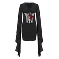 thumbnail image 4 of Vestido gótico de alas de murciélago negras para mujer con estampado de corazones, disfraz de Halloween, ropa de fiesta, moda gótica, 4 of 5