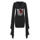 thumbnail image 4 of Vestido gótico de alas de murciélago negras para mujer con estampado de corazones, disfraz de Halloween, ropa de fiesta, moda gótica, 4 of 5