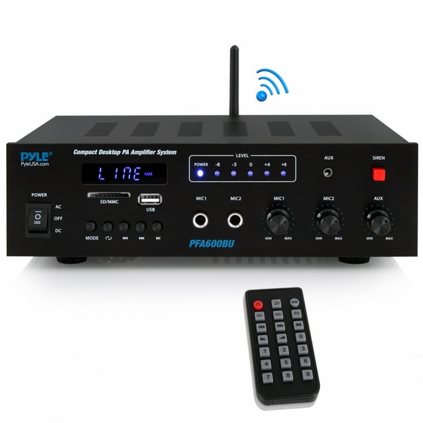 PYLE PFA600BU Bluetooth Public Address Amplifier Compact PA Speaker & Microphone Receiver