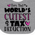 thumbnail image 4 of Inktastic I'm the Worlds Cutest Tax Deduction Pink Hearts Boys or Girls Baby Bib, 4 of 4