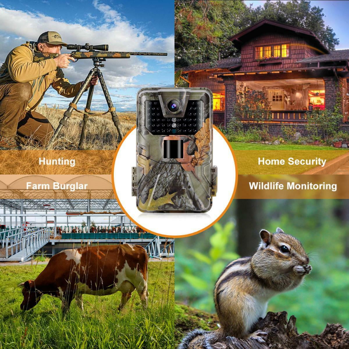K&F Concept 0.3s Trigger Trail Camera 36MP HD HC-900A Outdoor Waterproof Hunting Night Vision