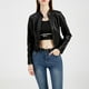 thumbnail image 5 of Chaqueta de cuero para mujer, chaqueta de motorista corta, cuello alto, cremallera, chaqueta de cuero, chaqueta de entretiempo para otoño y primavera, 5 of 6