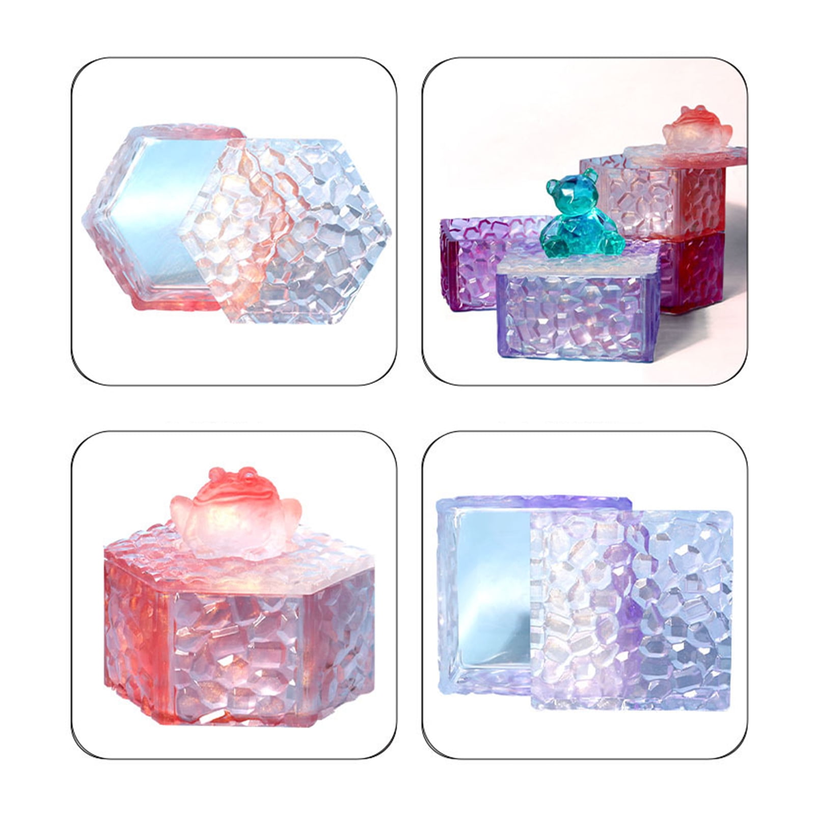 Storage Box Molds,Silicone Resin Box Molds,Storage Container Epoxy Mold Silicone for Resin Casting,Jewelry Box Craft