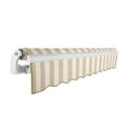 thumbnail image 3 of Awntech 12 Ft Maui Right Motorized Heavy Duty Patio Retractable Awning (144in x 9.25in x 120in), Linen/White Stripe, 3 of 7