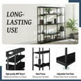thumbnail image 3 of Harper & Bright Designs 5 Tier Bookcase Tall Bookshelf for Bedroom, Modern Rustic Storage Shelf with Metal Frame, Freestanding Display Accent for Living Room, Black, 3 of 9