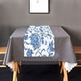 thumbnail image 4 of GZHJMY Blue White Floral Table Runner, 14x108 inches Kitchen Table Decoration, Farmhouse Table Runner for Kitchen, Dining Room, Indoor and Outdoor Decoration, 4 of 7